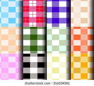 set of plaid patterns with stripes, the color is different.