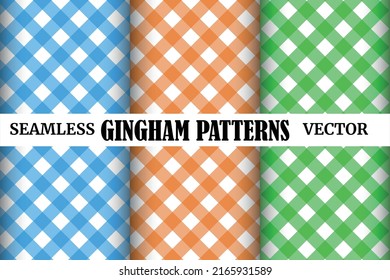 Set of plaid seamless patterns
