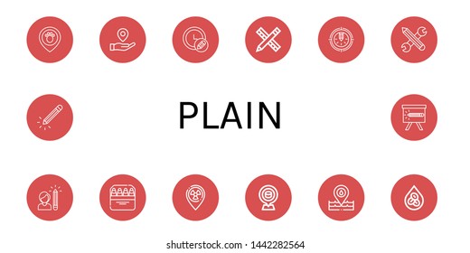 Set of plain icons such as Placeholder, Pencil, Pencils, Erythrocytes , plain