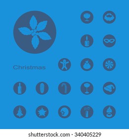 It is a set of plain picture Christmas icons