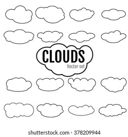 Set of plain vector Clouds Icons