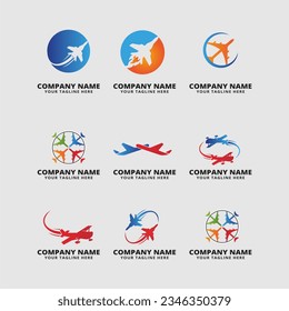 set of plane logo vector illustration