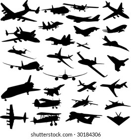 Set of planes silhouettes