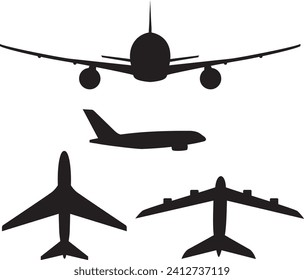 Set of Planes Silhouettes, Icons - Vector design