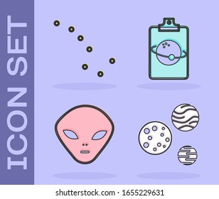 Set Planet, Great Bear constellation, Alien and Planet icon. Vector