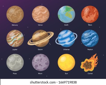 Set Planet Illustration Vector Planets Stock Vector (Royalty Free ...