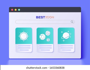 Set Planet, Sun and Planet icon. Vector