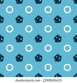 Set Planet and Sun on seamless pattern. Vector