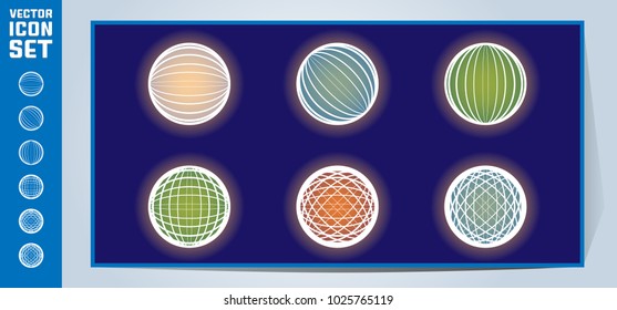 Set of planet vector icons. 