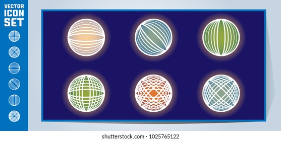 Set of planet vector icons. 