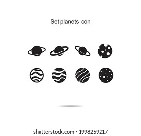 Set planets icon vector illustration graphic on background