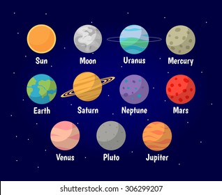 Set of Planets vector illustration