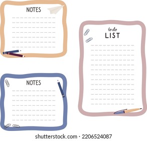 set of planner list templates 