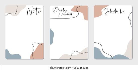 Set of planners and to do list with abstract background. Template for agenda, schedule, planners, checklists, notebooks, cards and other stationery.