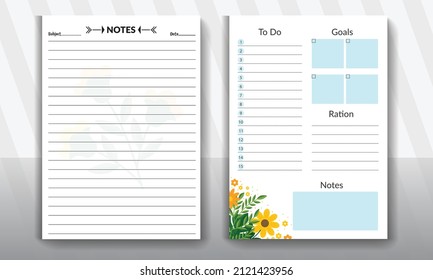 Set of planners and to do list with home interior decor illustrations. Template for agenda, schedule, planners, checklists, notebooks,