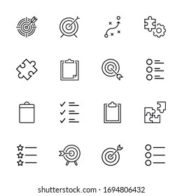 Set of planning related vector line icons. Premium linear symbols pack. Vector illustration isolated on a white background. Web symbols for web sites and mobile app. Trendy design. 
