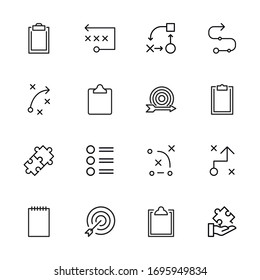 Set of planning related vector line icons. Premium linear symbols pack. Vector illustration isolated on a white background. Web symbols for web sites and mobile app. Trendy design. 