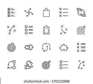 Set of planning related vector line icons. Premium linear symbols pack. Vector illustration isolated on a white background. Web symbols for web sites and mobile app. Trendy design. 