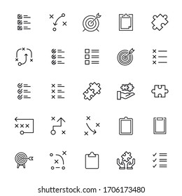 Set of planning related vector line icons. Premium linear symbols pack. Vector illustration isolated on a white background. Web symbols for web sites and mobile app. Trendy design. 