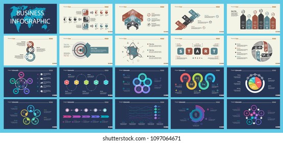 Set of planning or startup concept infographic charts