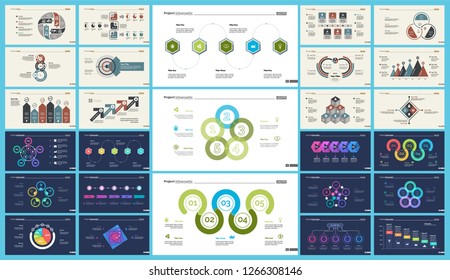 Set of planning or startup concept infographic charts. Business diagrams for presentation slide templates. For corporate report, advertising, banner and brochure design
