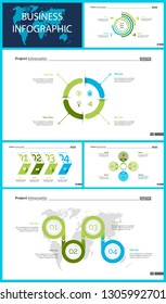 Set of planning or startup concept infographic charts. Business diagrams for presentation slide templates. For corporate report, advertising, banner and brochure design