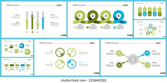 Set of planning or startup concept infographic charts. Business diagrams for presentation slide templates. For corporate report, advertising, banner and brochure design