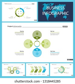 Set of planning or startup concept infographic charts. Business diagrams for presentation slide templates. For corporate report, advertising, banner and brochure design