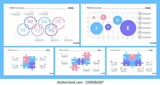 Set of planning or startup concept infographic charts. Business diagrams for presentation slide templates. For corporate report, advertising, banner and brochure design