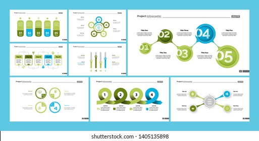 Set of planning or startup concept infographic charts. Business diagrams for presentation slide templates. For corporate report, advertising, banner and brochure design