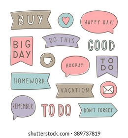 Set of planning stickers. Can be used for your planner. Printable