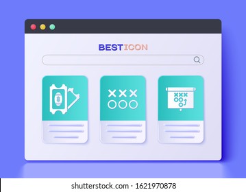 Set Planning strategy concept, American Football ticket and Planning strategy concept icon. Vector