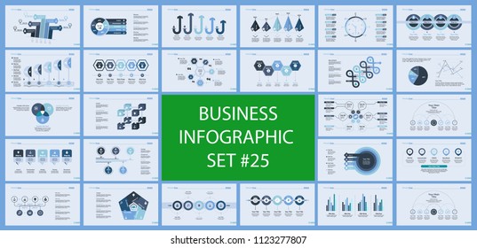 Set of planning or strategy concept infographic charts. Business diagrams for presentation slide templates. For corporate report, advertising, banner and brochure design