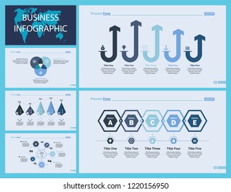 Set of planning or strategy concept infographic charts. Business diagrams for presentation slide templates. For corporate report, advertising, banner and brochure design