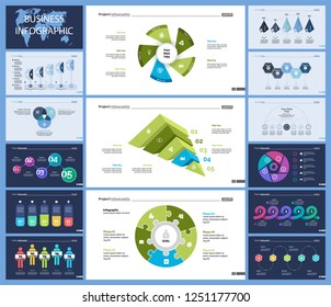 Set of planning or strategy concept infographic charts. Business diagrams for presentation slide templates. For corporate report, advertising, banner and brochure design