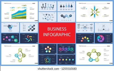 Set of planning or strategy concept infographic charts. Business diagrams for presentation slide templates. For corporate report, advertising, banner and brochure design