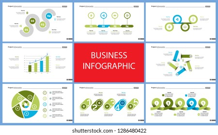 Set of planning or strategy concept infographic charts. Business diagrams for presentation slide templates. For corporate report, advertising, banner and brochure design