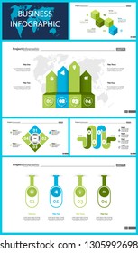 Set of planning or strategy concept infographic charts. Business diagrams for presentation slide templates. For corporate report, advertising, banner and brochure design