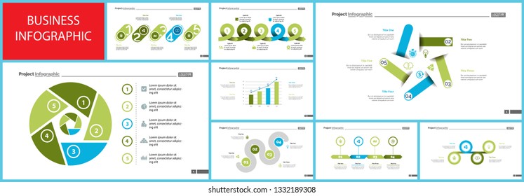 Set of planning or strategy concept infographic charts. Business diagrams for presentation slide templates. For corporate report, advertising, banner and brochure design