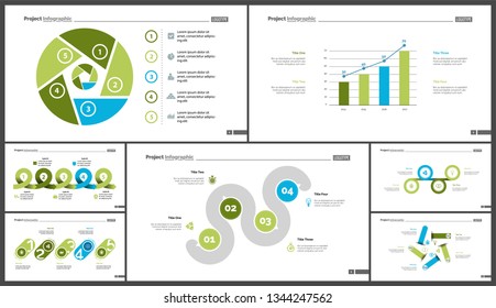 Conjunto de gráficos infográficos de conceptos de planificación o estrategia. Diagramas de negocio para plantillas de diapositivas de presentación. Para el diseño de informes corporativos, publicidad, banners y folletos