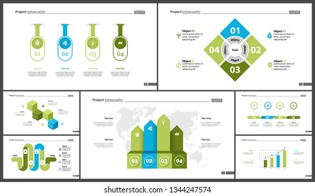 Set of planning or strategy concept infographic charts. Business diagrams for presentation slide templates. For corporate report, advertising, banner and brochure design