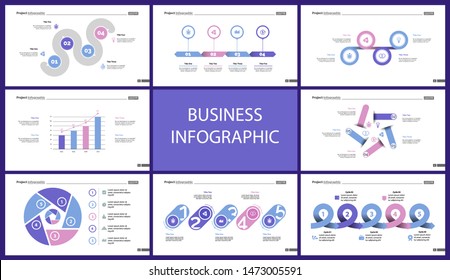 Set of planning or strategy concept infographic charts. Business diagrams for presentation slide templates. For corporate report, advertising, banner and brochure design