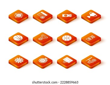 Set Planning strategy concept, Stopwatch with basketball ball, Basketball, medal, backboard, and and game ticket icon. Vector