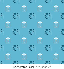 Set Planning strategy concept and VIP badge on seamless pattern. Vector