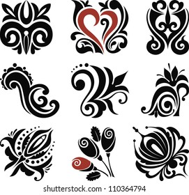Set of plant design elements