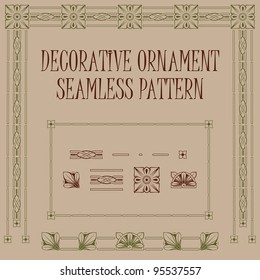 set of plant elements for design, creating borders, frames and backgrounds