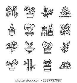 Set of plant icon vector