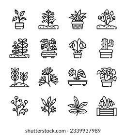 Set of plant icon vector