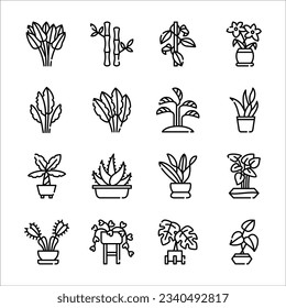 Set of plant icon vector