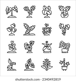 Set of plant icon vector